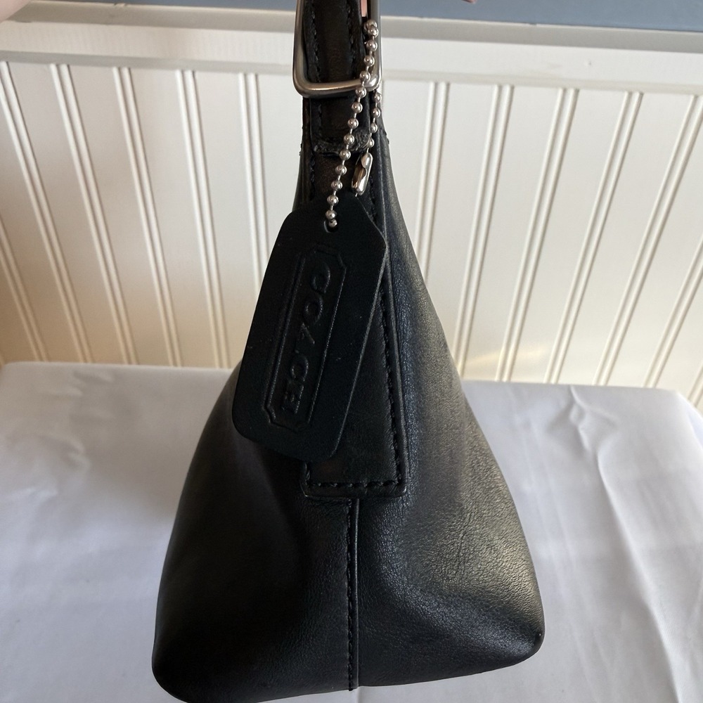 Vintage Coach Demi 9844 Hobo Baguette Swing Bag Purse Black Soft Leather - Picture 9 of 14